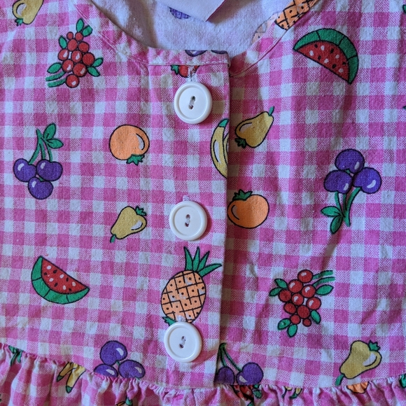 Vintage Pink Gingham and Fruit Dress Heartfelt - Picture 6 of 7